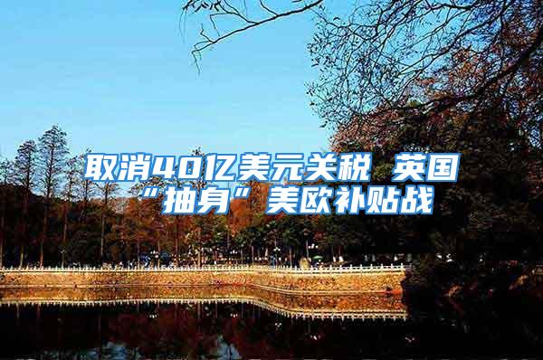 取消40億美元關(guān)稅 英國“抽身”美歐補貼戰(zhàn)