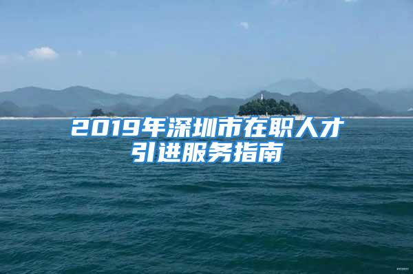 2019年深圳市在職人才引進服務指南