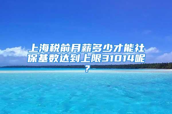 上海稅前月薪多少才能社?；鶖?shù)達到上限31014呢？