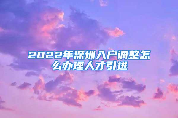 2022年深圳入戶調(diào)整怎么辦理人才引進