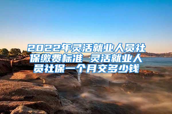 2022年靈活就業(yè)人員社保繳費(fèi)標(biāo)準(zhǔn) 靈活就業(yè)人員社保一個(gè)月交多少錢