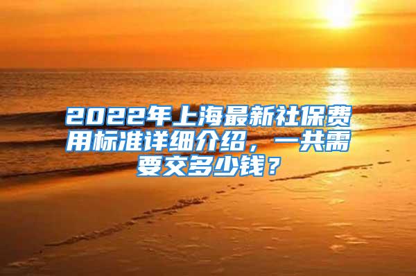 2022年上海最新社保費用標準詳細介紹，一共需要交多少錢？