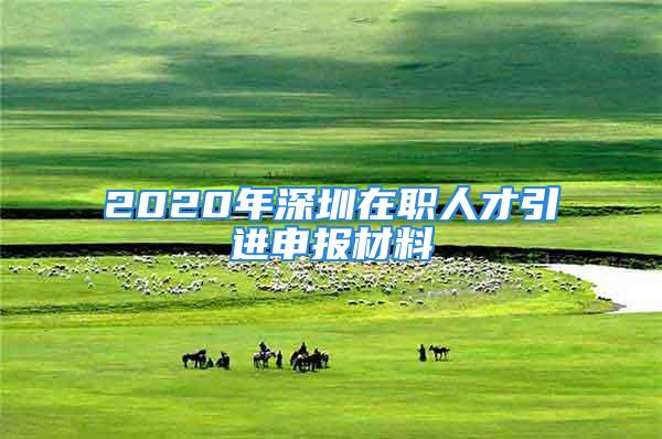 2020年深圳在職人才引進申報材料