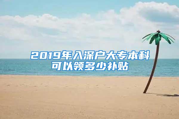 2019年入深戶大專本科可以領(lǐng)多少補(bǔ)貼