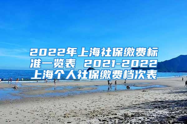 2022年上海社保繳費標準一覽表 2021-2022上海個人社保繳費檔次表