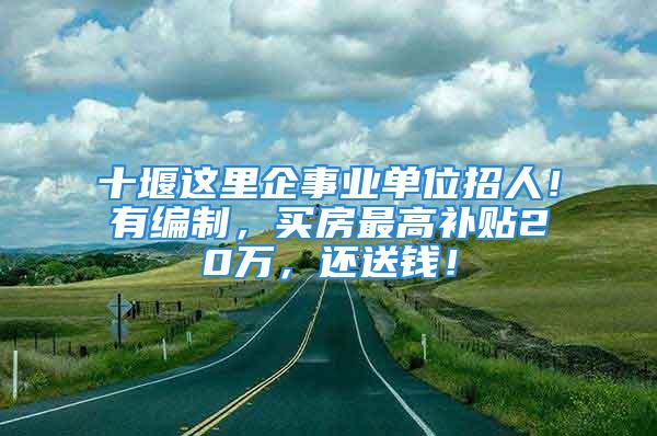 十堰這里企事業(yè)單位招人！有編制，買房最高補貼20萬，還送錢！