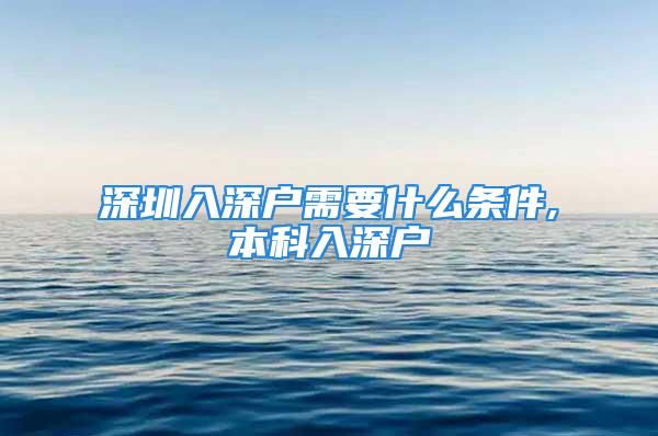 深圳入深戶需要什么條件,本科入深戶