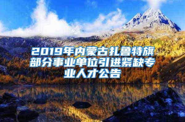 2019年內(nèi)蒙古扎魯特旗部分事業(yè)單位引進(jìn)緊缺專業(yè)人才公告