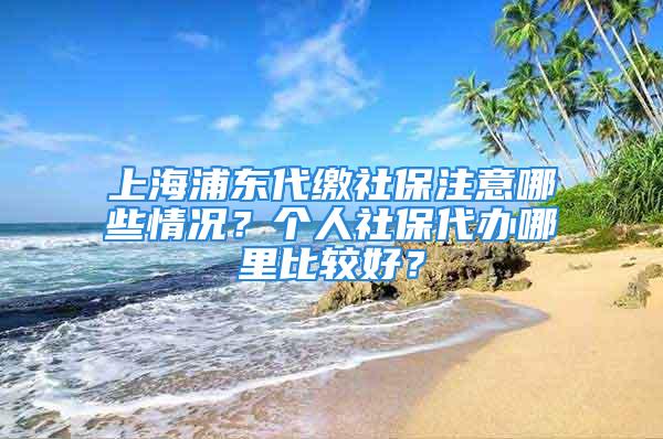 上海浦東代繳社保注意哪些情況？個人社保代辦哪里比較好？