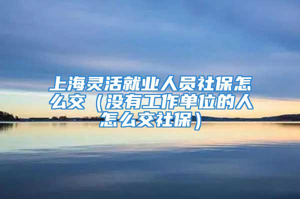 上海靈活就業(yè)人員社保怎么交（沒有工作單位的人怎么交社保）