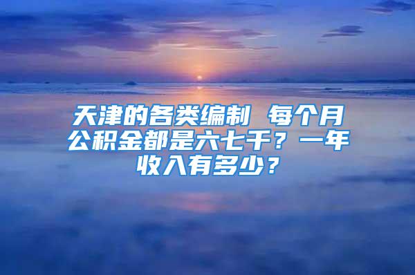 天津的各類編制 每個月公積金都是六七千？一年收入有多少？