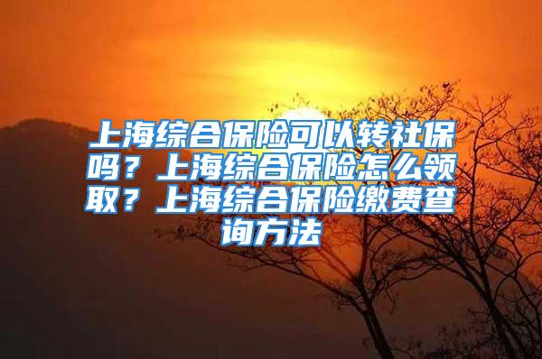 上海綜合保險可以轉(zhuǎn)社保嗎？上海綜合保險怎么領(lǐng)取？上海綜合保險繳費查詢方法