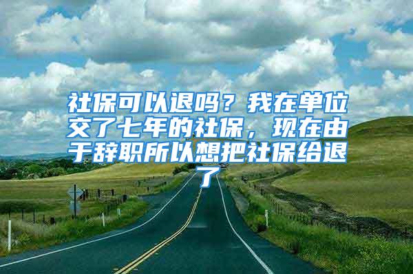 社?？梢酝藛?？我在單位交了七年的社保，現(xiàn)在由于辭職所以想把社保給退了