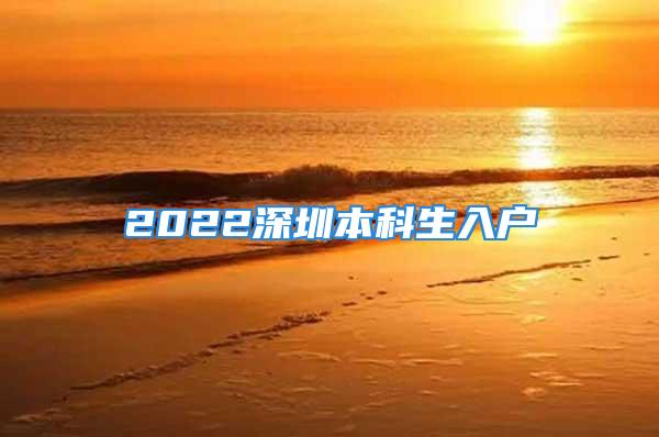 2022深圳本科生入戶