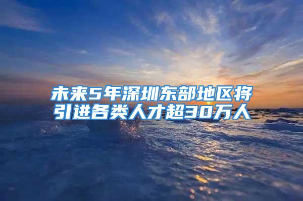 未來5年深圳東部地區(qū)將引進(jìn)各類人才超30萬人