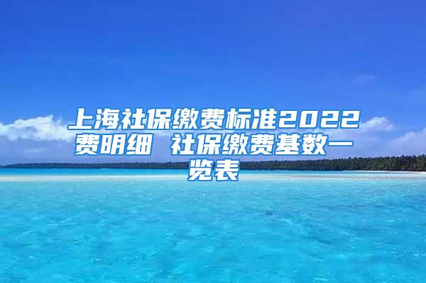 上海社保繳費標(biāo)準(zhǔn)2022費明細(xì) 社保繳費基數(shù)一覽表