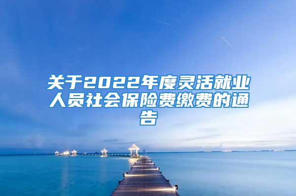 關(guān)于2022年度靈活就業(yè)人員社會(huì)保險(xiǎn)費(fèi)繳費(fèi)的通告