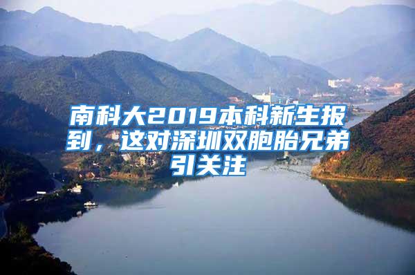 南科大2019本科新生報到，這對深圳雙胞胎兄弟引關(guān)注