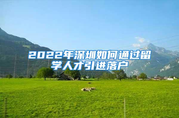 2022年深圳如何通過留學(xué)人才引進(jìn)落戶