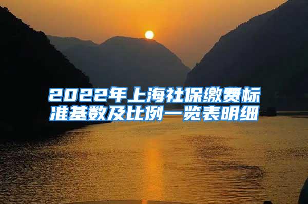 2022年上海社保繳費標準基數(shù)及比例一覽表明細