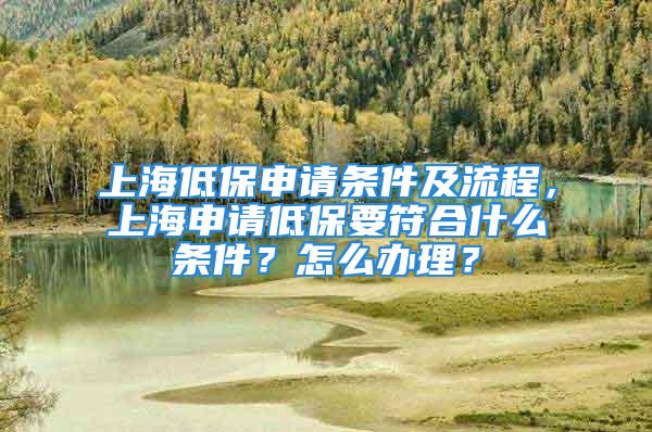 上海低保申請(qǐng)條件及流程，上海申請(qǐng)低保要符合什么條件？怎么辦理？