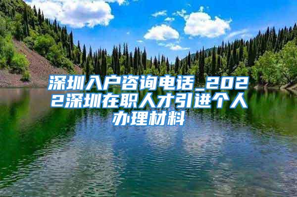 深圳入戶咨詢電話_2022深圳在職人才引進(jìn)個(gè)人辦理材料