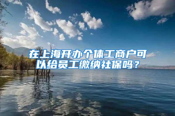 在上海開辦個體工商戶可以給員工繳納社保嗎？