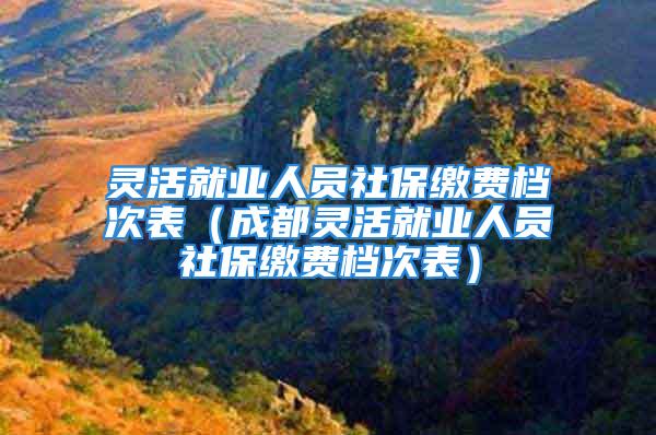 靈活就業(yè)人員社保繳費(fèi)檔次表（成都靈活就業(yè)人員社保繳費(fèi)檔次表）