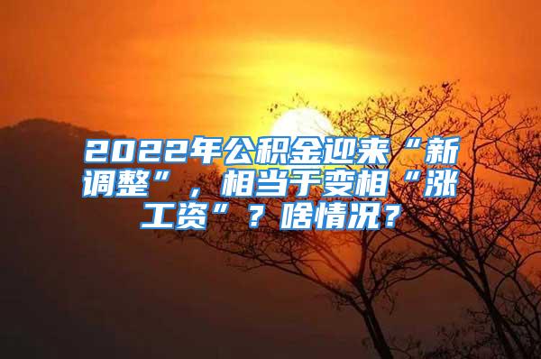 2022年公積金迎來“新調(diào)整”，相當于變相“漲工資”？啥情況？