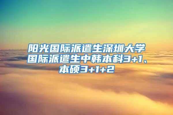 陽光國際派遣生深圳大學(xué)國際派遣生中韓本科3+1、本碩3+1+2