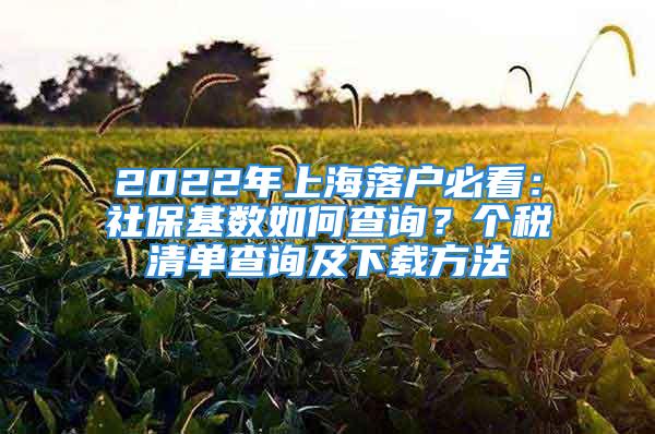 2022年上海落戶必看：社保基數(shù)如何查詢？個(gè)稅清單查詢及下載方法