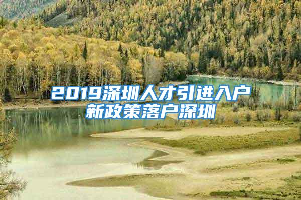 2019深圳人才引進入戶新政策落戶深圳