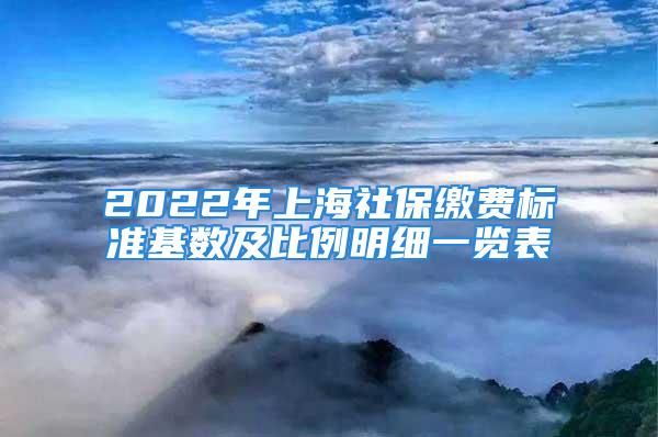 2022年上海社保繳費(fèi)標(biāo)準(zhǔn)基數(shù)及比例明細(xì)一覽表