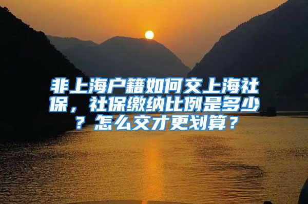 非上海戶籍如何交上海社保，社保繳納比例是多少？怎么交才更劃算？