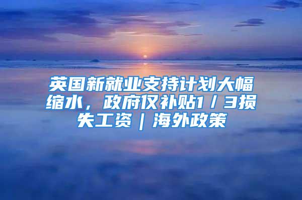 英國(guó)新就業(yè)支持計(jì)劃大幅縮水，政府僅補(bǔ)貼1／3損失工資｜海外政策