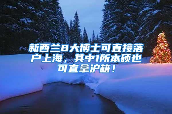 新西蘭8大博士可直接落戶上海，其中1所本碩也可直拿滬籍！