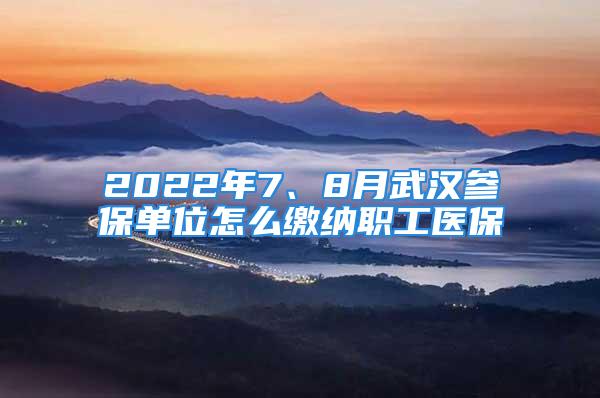 2022年7、8月武漢參保單位怎么繳納職工醫(yī)保