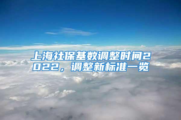 上海社?；鶖?shù)調(diào)整時間2022，調(diào)整新標(biāo)準(zhǔn)一覽