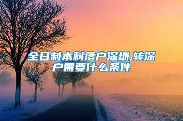 全日制本科落戶深圳,轉(zhuǎn)深戶需要什么條件