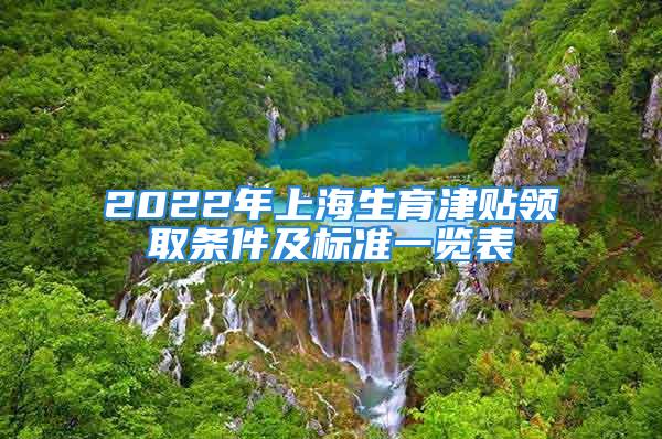 2022年上海生育津貼領(lǐng)取條件及標(biāo)準(zhǔn)一覽表