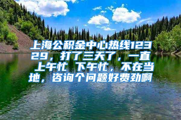 上海公積金中心熱線12329，打了三天了，一直 上午忙 下午忙，不在當(dāng)?shù)?，咨詢個(gè)問(wèn)題好費(fèi)勁啊