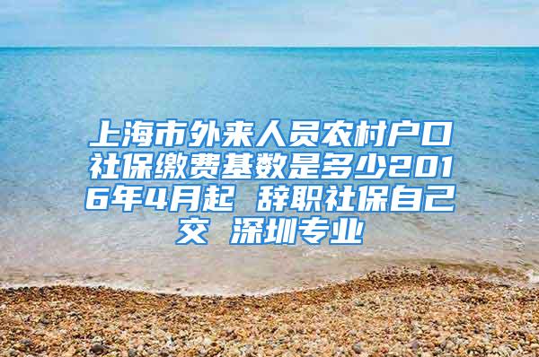 上海市外來人員農(nóng)村戶口社保繳費基數(shù)是多少2016年4月起 辭職社保自己交 深圳專業(yè)