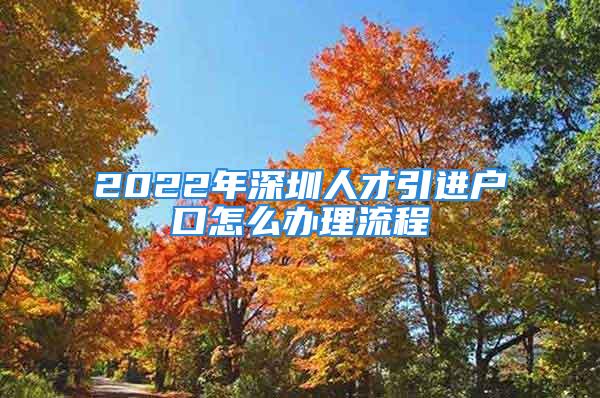 2022年深圳人才引進戶口怎么辦理流程