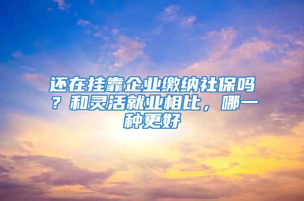 還在掛靠企業(yè)繳納社保嗎？和靈活就業(yè)相比，哪一種更好