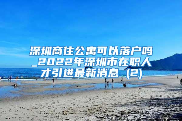 深圳商住公寓可以落戶嗎_2022年深圳市在職人才引進(jìn)最新消息 (2)