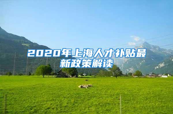 2020年上海人才補(bǔ)貼最新政策解讀