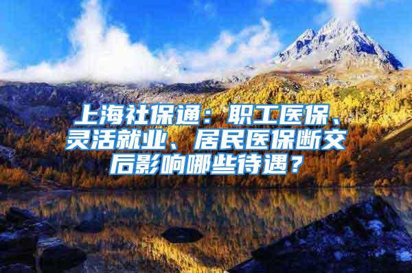 上海社保通：職工醫(yī)保、靈活就業(yè)、居民醫(yī)保斷交后影響哪些待遇？