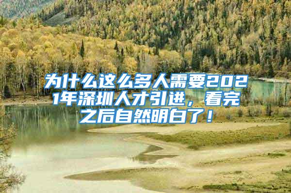 為什么這么多人需要2021年深圳人才引進(jìn)，看完之后自然明白了！