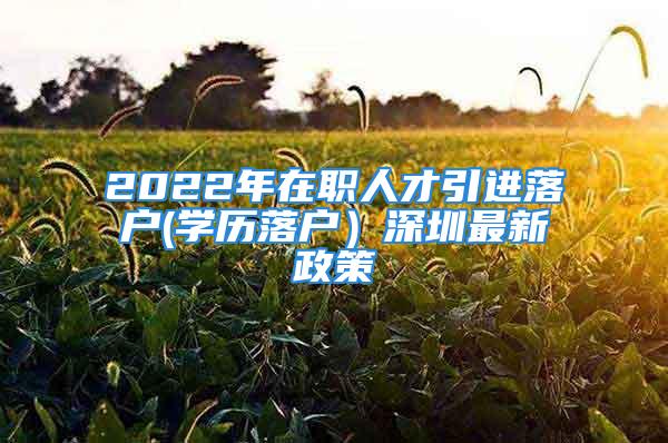 2022年在職人才引進(jìn)落戶(學(xué)歷落戶）深圳最新政策