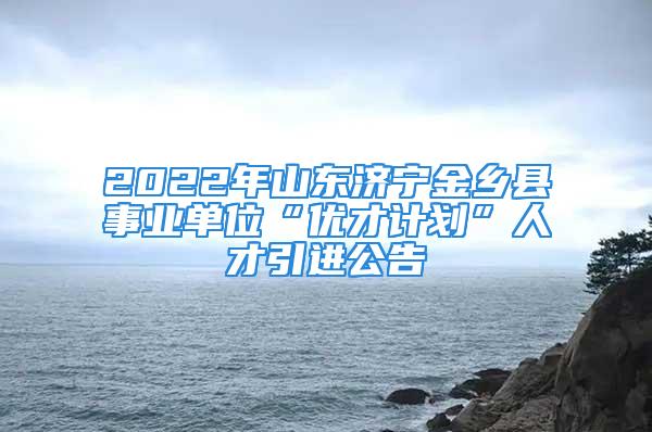 2022年山東濟(jì)寧金鄉(xiāng)縣事業(yè)單位“優(yōu)才計(jì)劃”人才引進(jìn)公告